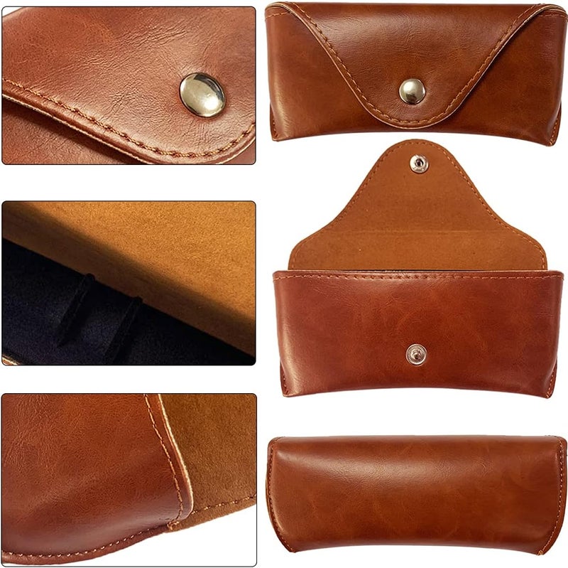 LogHog Portable Leather Glasses Case,Flexible Sunglasses Pouch Slim Case for Women Men Horizontal Eyeglass Case - Image 2